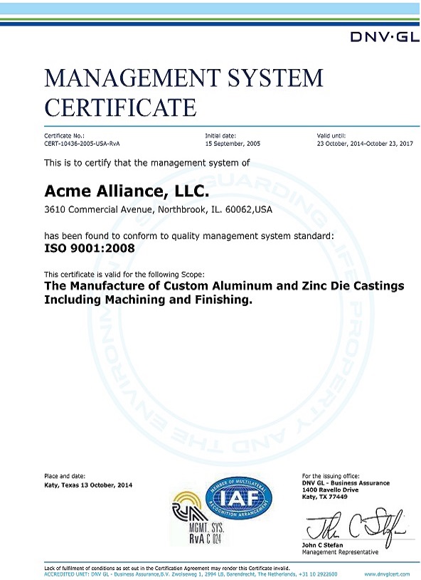 Certificate No: CERT-10436-2005-USA-RvA